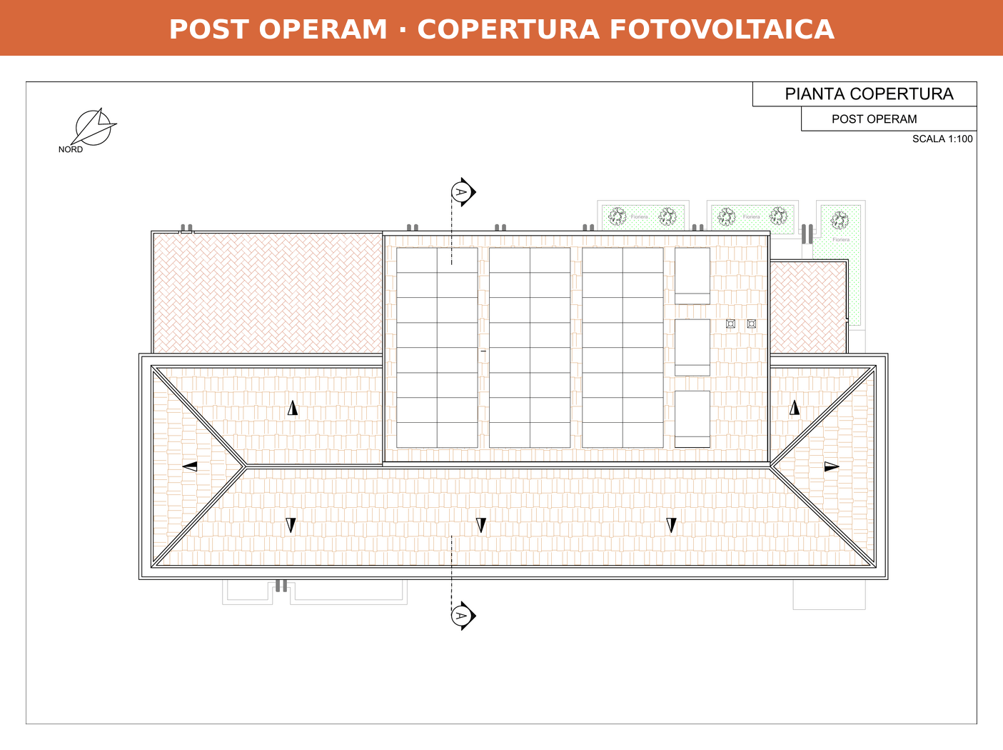 Copertura del Condominio Diglio con impianto fotovoltaico post operam